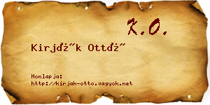 Kirják Ottó névjegykártya