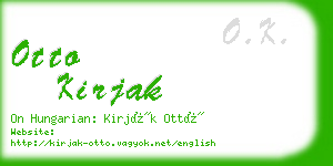 otto kirjak business card